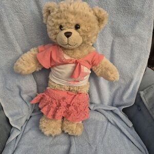 Adorable Teddy Bear with Pink Outfit